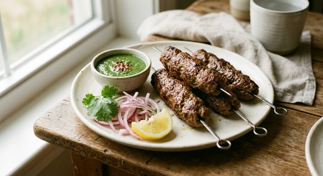 Lamb Seekh Kebab.
